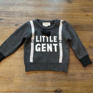 3/20$ Beetle & Thread Little Gent Baby Grey Sweater with Bow size 6-9 months